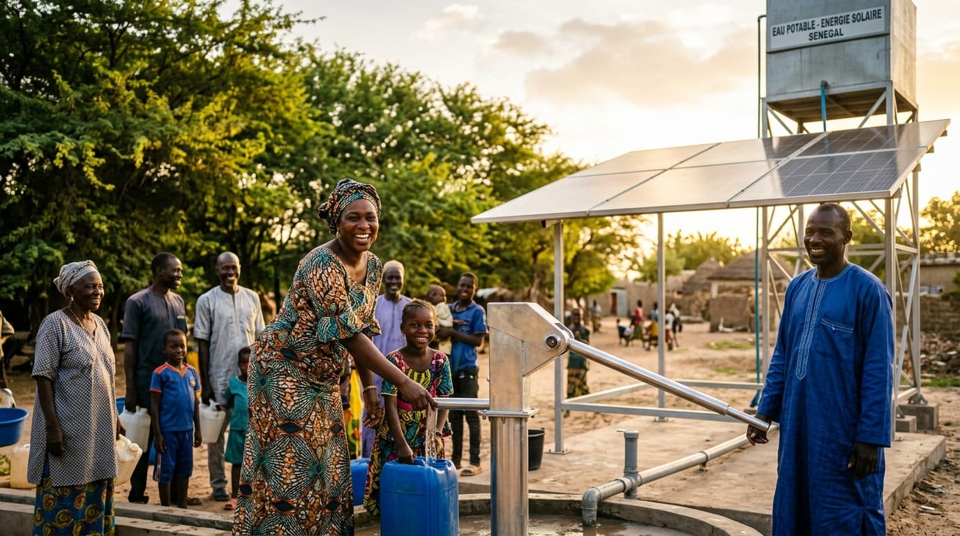 Solidarité et Forages Solaires Hassanât au Sénégal